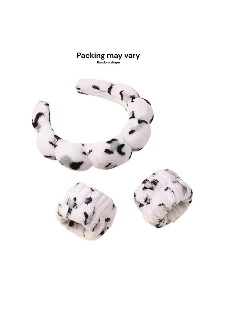 توكة طوق للشعر وعدد 2 رباط للشعر . للنساء للعنايه بالبشرة وغسيل الوجه وازالة المكياج وضع ماسك الوجه. مادة ناعمة توكه سكين كير لون عشوائى - Image 1